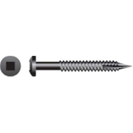 Strong-Point Wood Screw, #8, 1-1/2 in, Black Oxide Finish, Square Drive XQ6